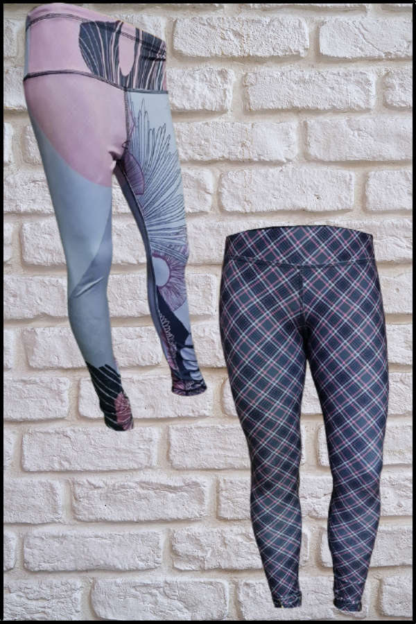 Abstract/Check Reversible Tights