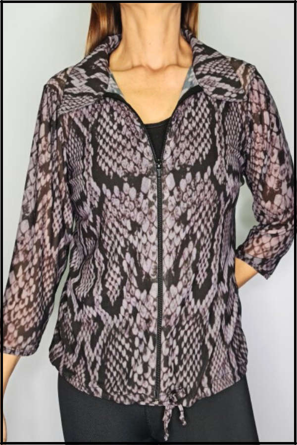 Snake-Skin Zipper Top