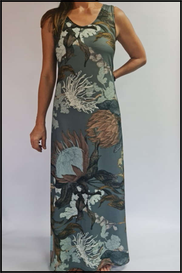 Blue-Grey Protea Dress