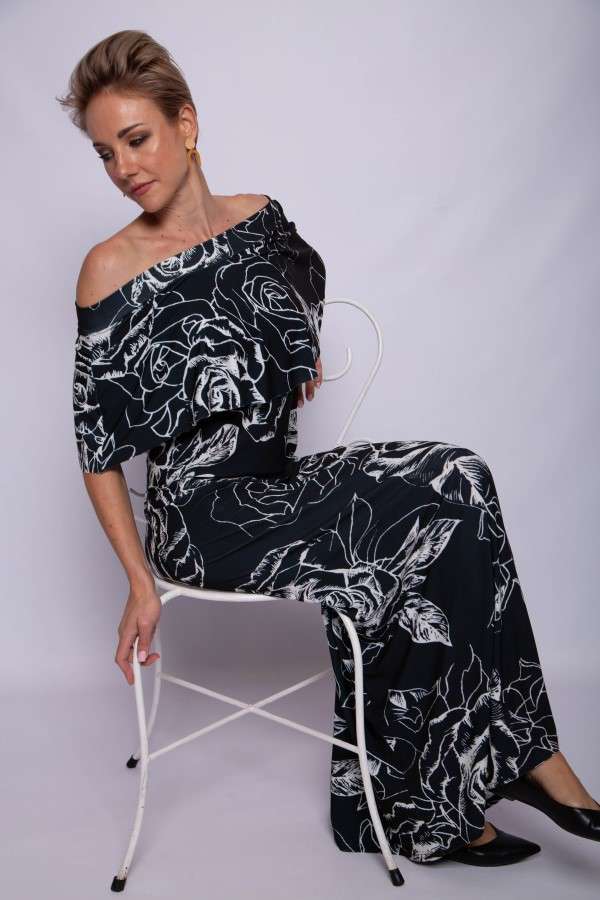 White Rose Bardot Dress