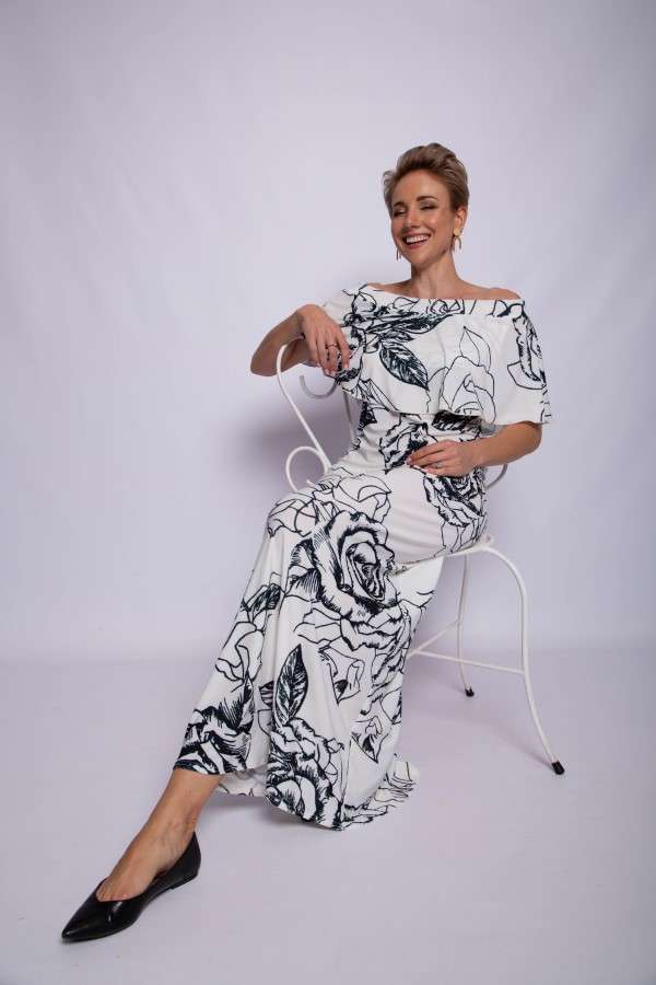 Black Rose Bardot Dress