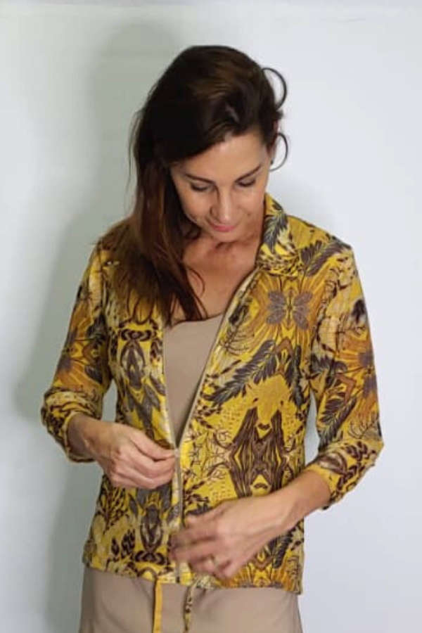 African Mustard Zipper Top