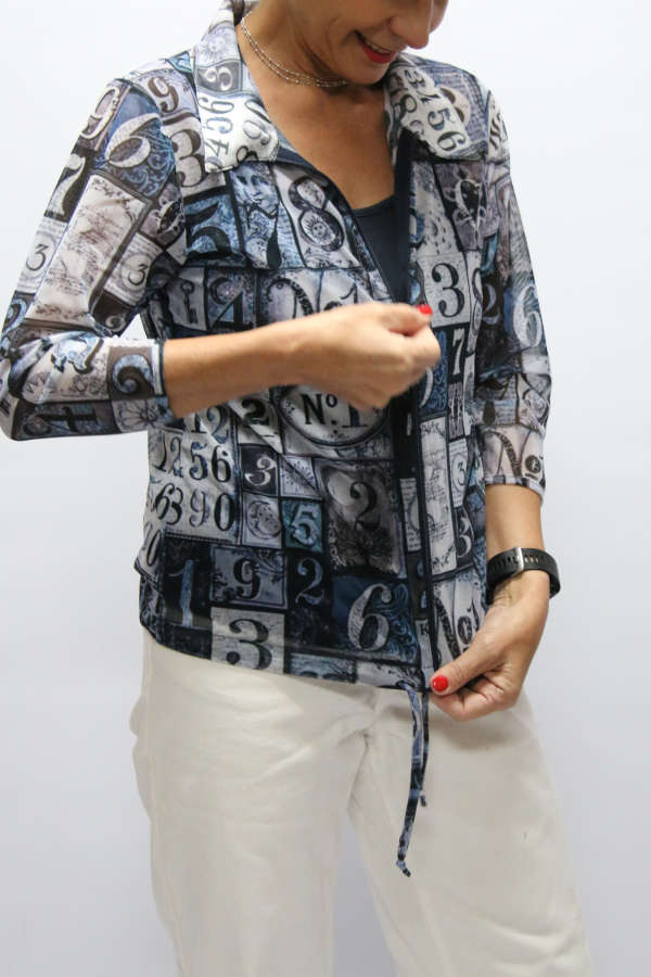 Numbers Zipper Top