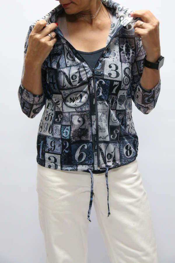 Numbers Zipper Top