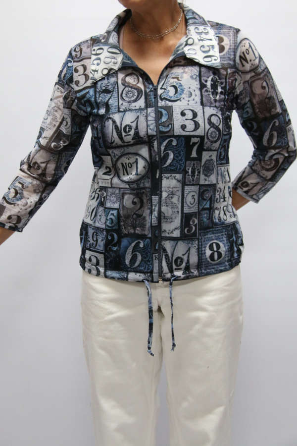 Numbers Zipper Top