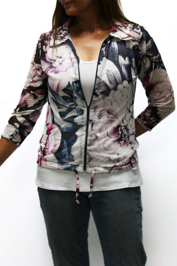 Blooming Florals Zipper Top