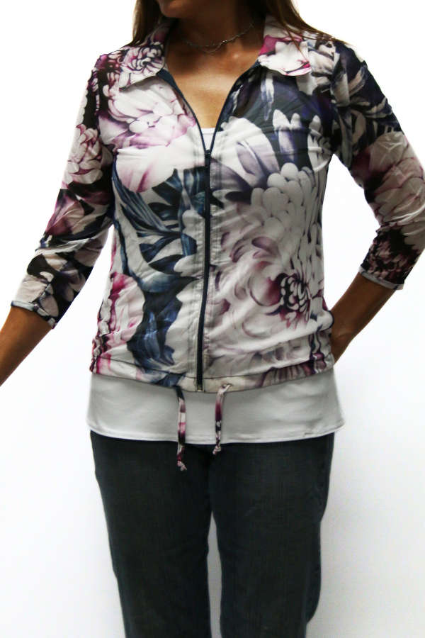 Blooming Florals Zipper Top