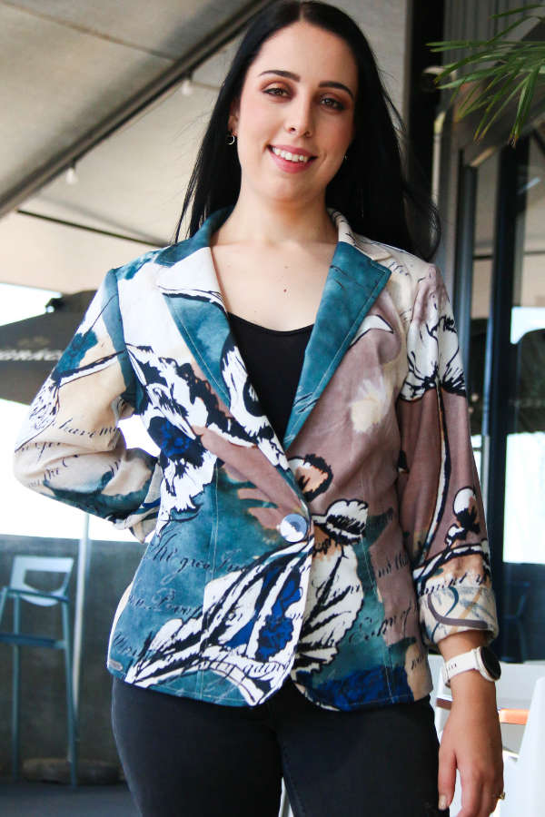 Teal Text Jacket