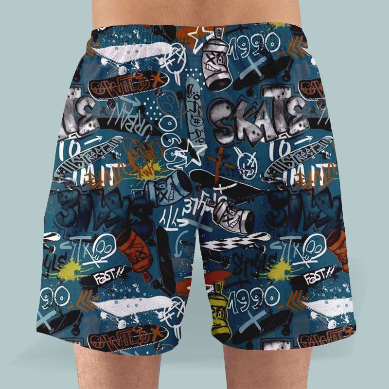 Graffiti Satin Shorts