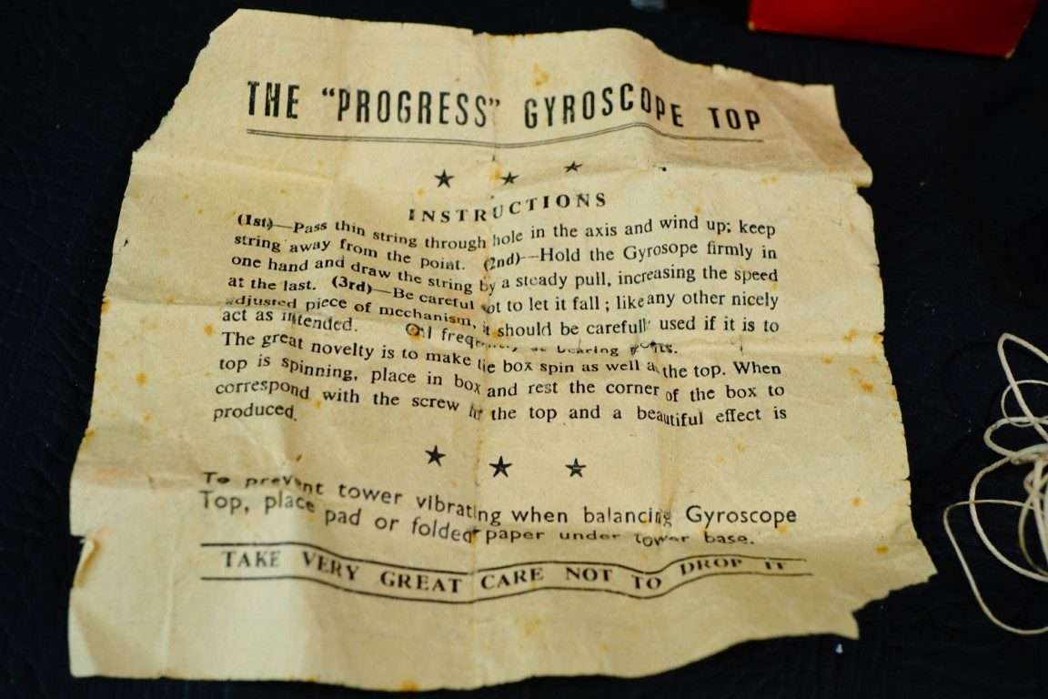 Vintage Progress Gyroscope Top British Made Blackpool with Box