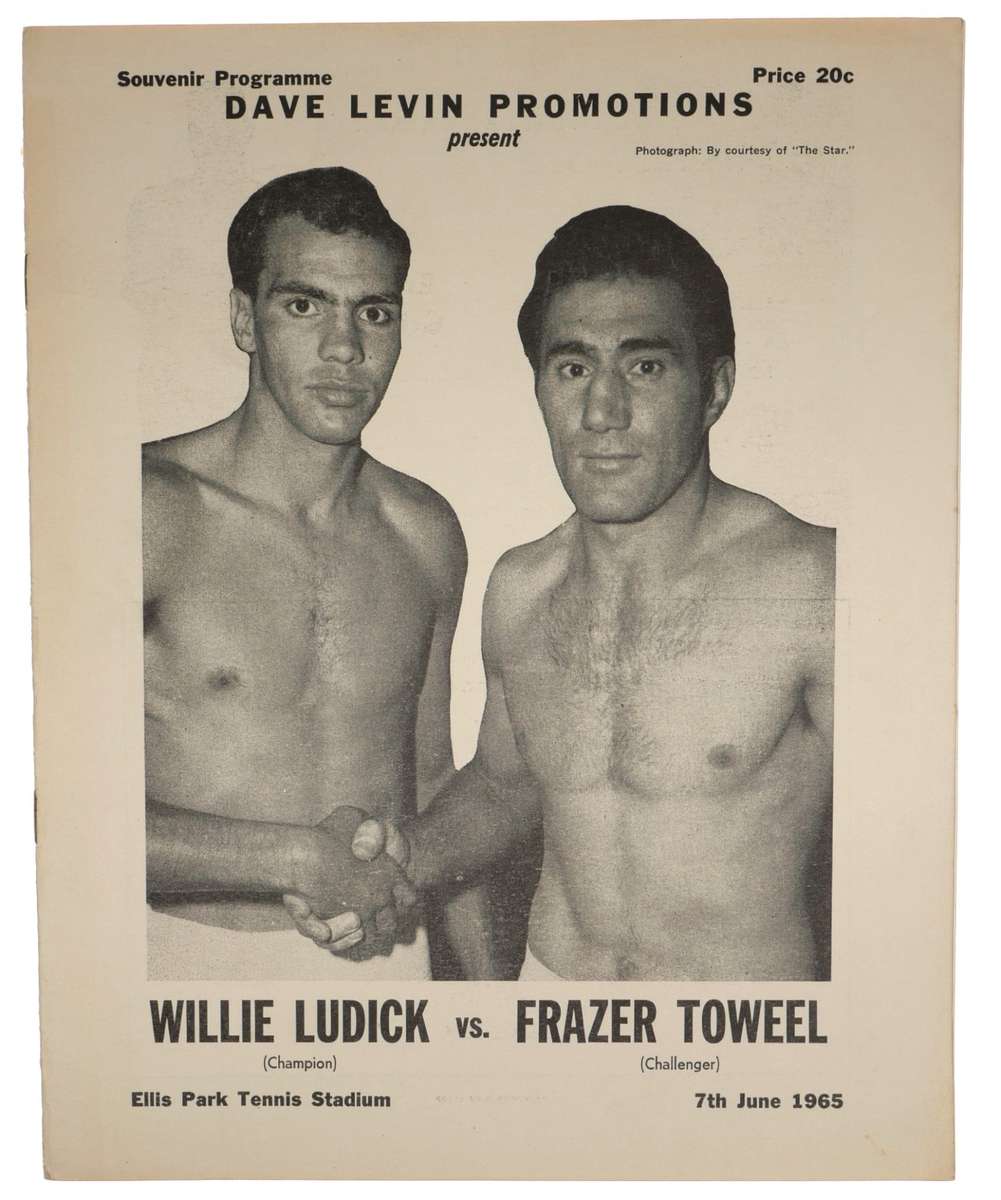 Willie Ludick vs Frazer Toweel Boxing Program 1965 Ellis Park On-Site