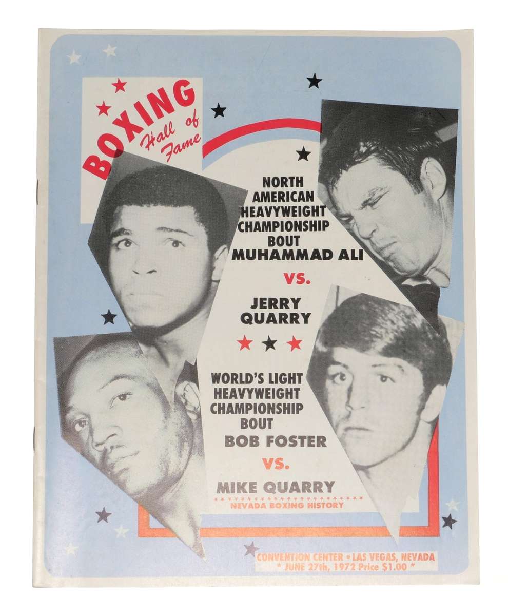 Muhammad Ali vs Jerry Quarry Boxing Program 1972 Las Vegas Vintage