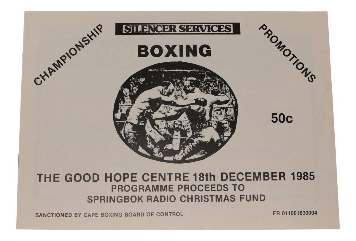 Vintage Boxing Program Good Hope Centre Championship 18 Dec 1985