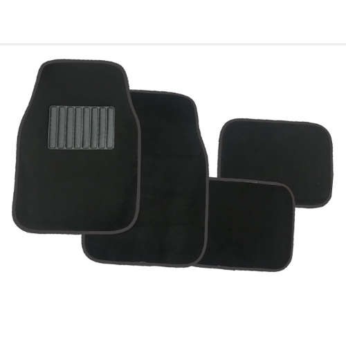 Black Trim Carpet Mat Set - 4 Piece