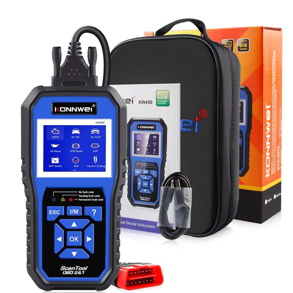 Konnwei KW450 OBD2 Car Diagnostic Scanner for VAG (VW, Audi, Skoda)