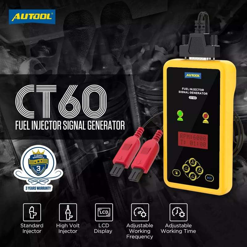 Autool CT60 Car Fuel Injector Tester and Cleaner | Low/High-Volt Mode