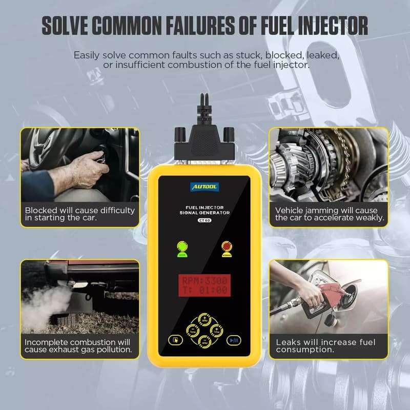 Autool CT60 Car Fuel Injector Tester and Cleaner | Low/High-Volt Mode