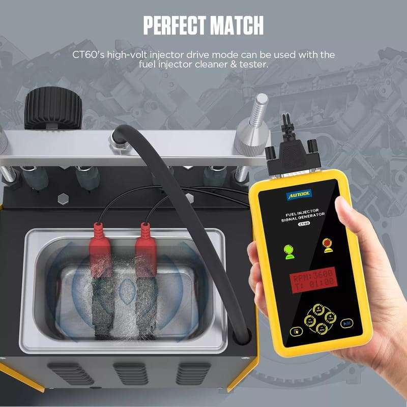 Autool CT60 Car Fuel Injector Tester and Cleaner | Low/High-Volt Mode