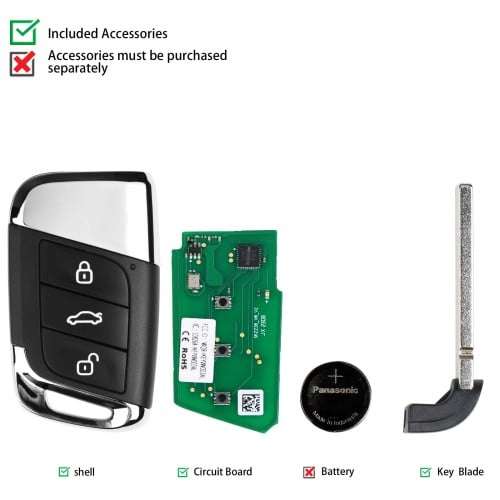 Autel IKEY Premium Style Smart Programmable Key 3 Buttons (VW Style)