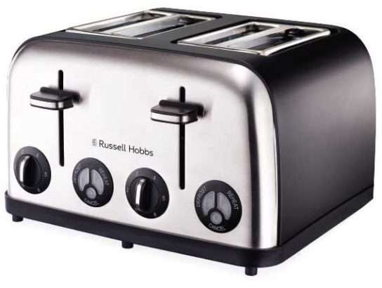 Russell Hobbs 4 Slice Matt Black Toaster 13976