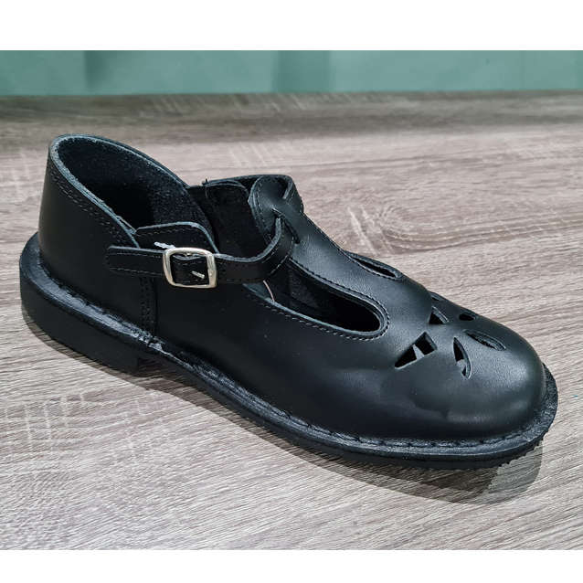 Buccaneer Girl's Genuine Leather School Shoes ( 2 3 4 5 6 7 8  ) - Black - 3