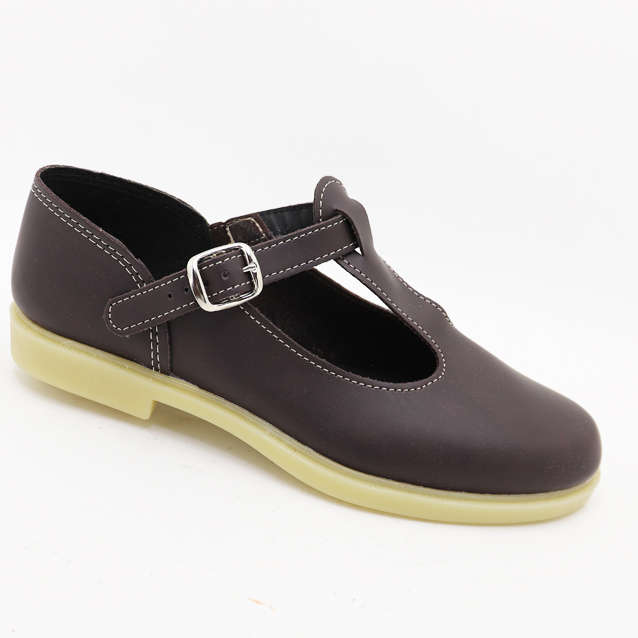 Ladies Baby Doll T-Bar One Ups ( Choc ) Size 3 4 5 6 7 8 left