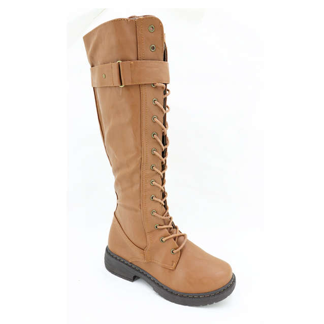 Front Lace Up Combat Knee High Boots size 6 6.5 left