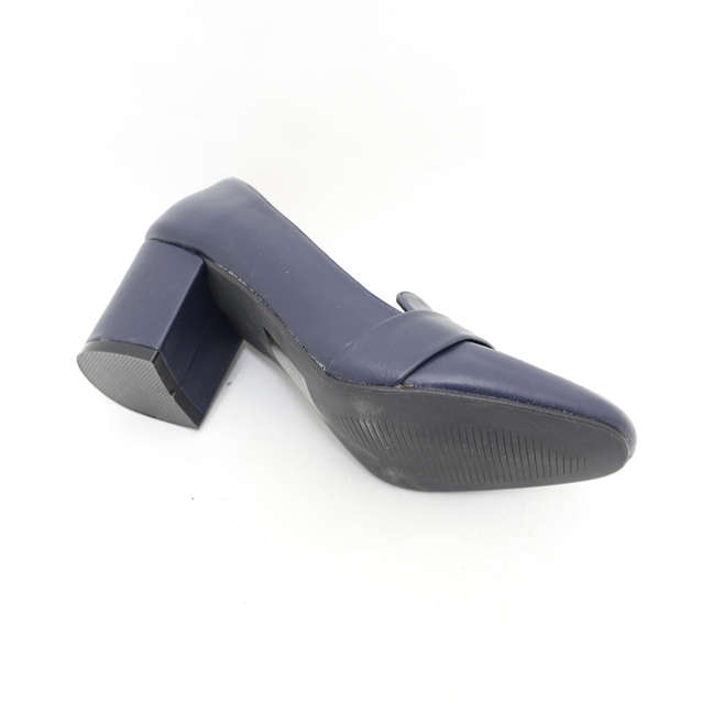 Ladies Block Heel Buckle Court Shoe
