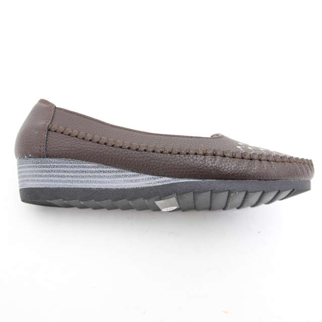 Ladies Comfort Wedge Pumps Brown