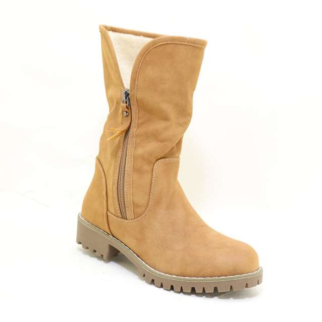Ladies Mid Calf Boot With Side Zipper