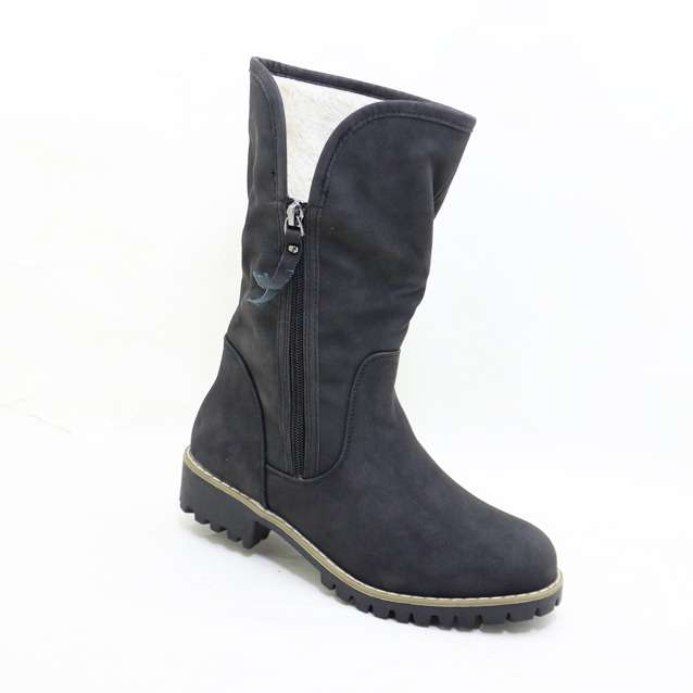 Ladies Mid Calf Boot With Side Zipper