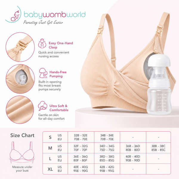 Seamless Hands-Free Breast Pump Bra (Medium)