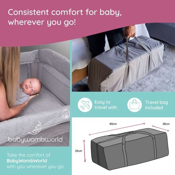 2-in-1 Co Sleeper & Camp Cot (Grey)