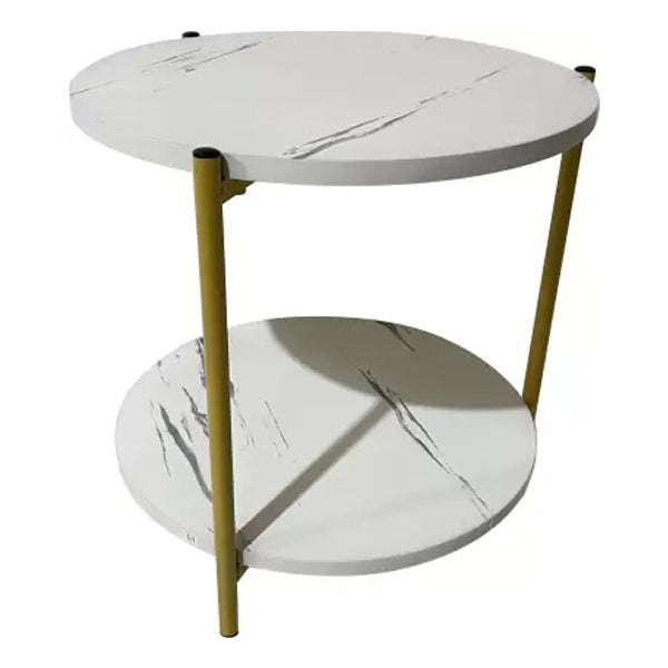 Dual-Layer Round Home Table Marble Design