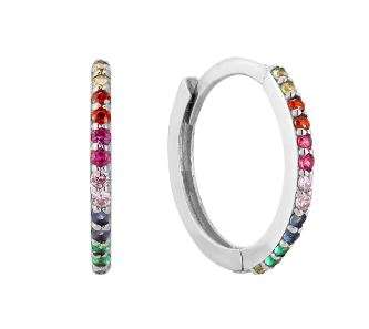 2Mm Round Rainbow Cubic Earrings