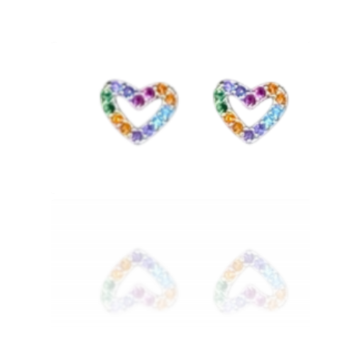 Multi Colour Cubic Stud Earrings