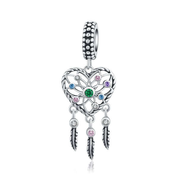 Dangle Heart Dream Catcher Charm