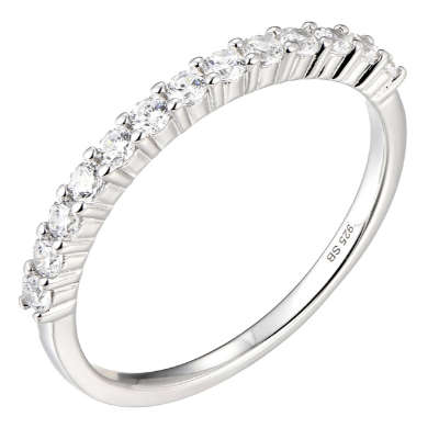 Silver 2.0mm Cubic Zirconia Eternity Ring