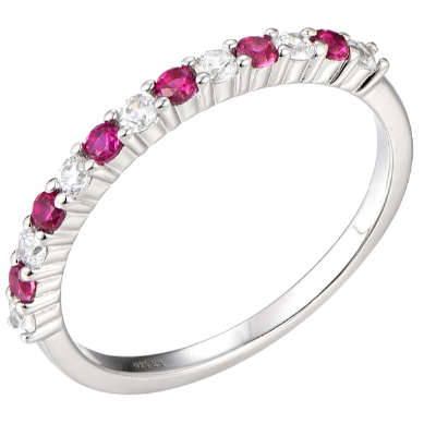 Silver 2.0mm Cubic Zirconia Eternity Ring