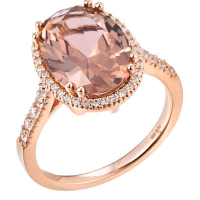 Silver 925 Large Oval Cubic Zirconia Ring