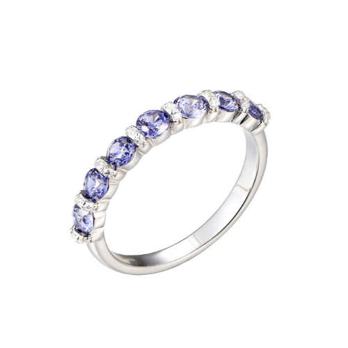 Silver 925 Round Cubic Zirconia Eternity Ring
