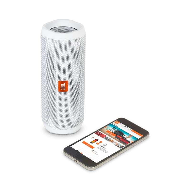 JBL FLIP 4 White Portable Waterproof Bluetooth Speaker - JBL