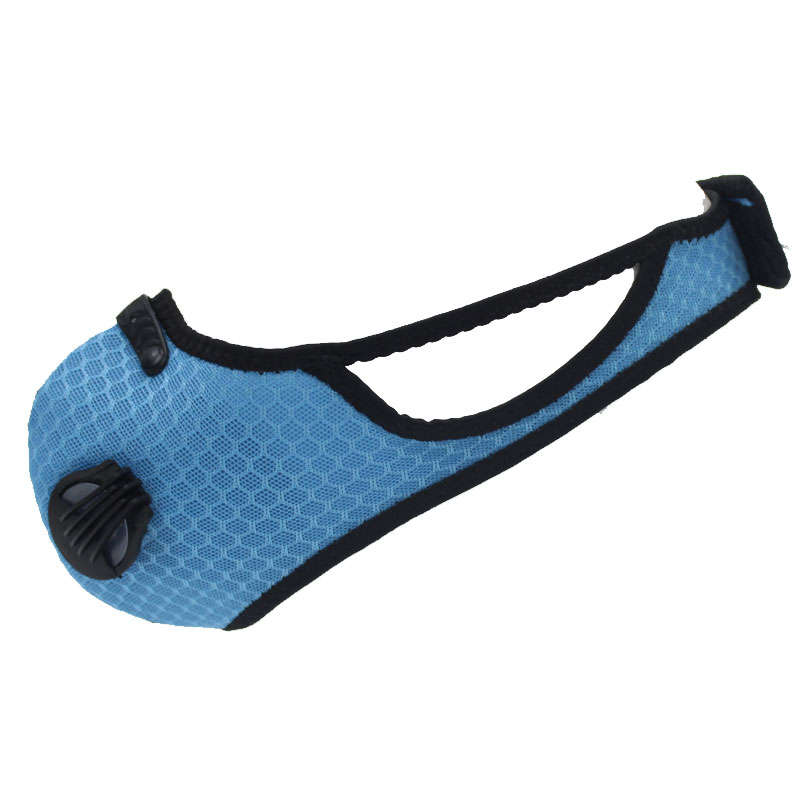 Respirator Double Valve Reusable Washable Sports Face Mask - 100% Polyester - Blue