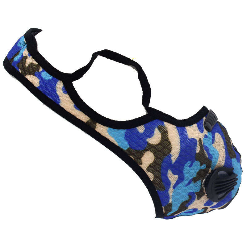 Respirator Double Valve Reusable Washable Sports Face Mask  100% Polyester  Camo Combo