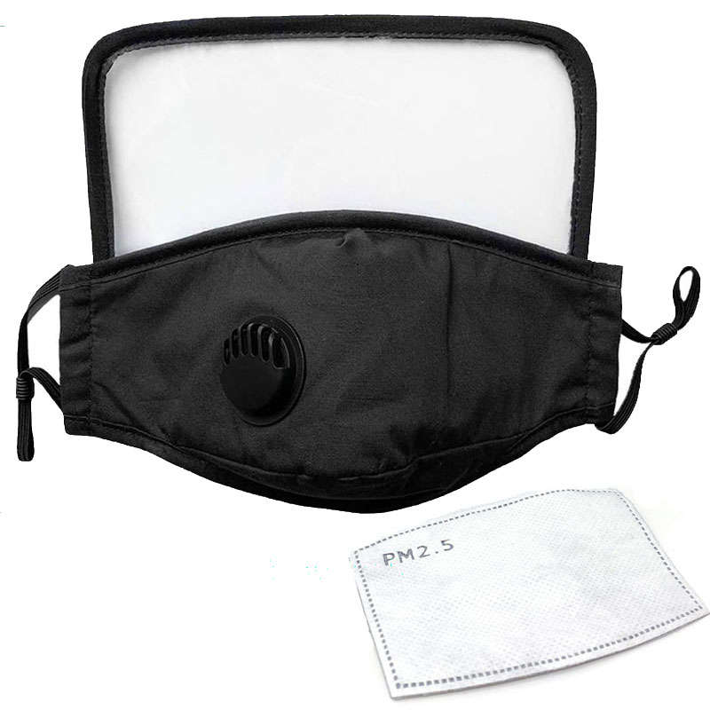 Reusable Washable Cotton Face Mask With Eye Shield and One Replaceable PM 2.5 Filter - Anti-Dust -