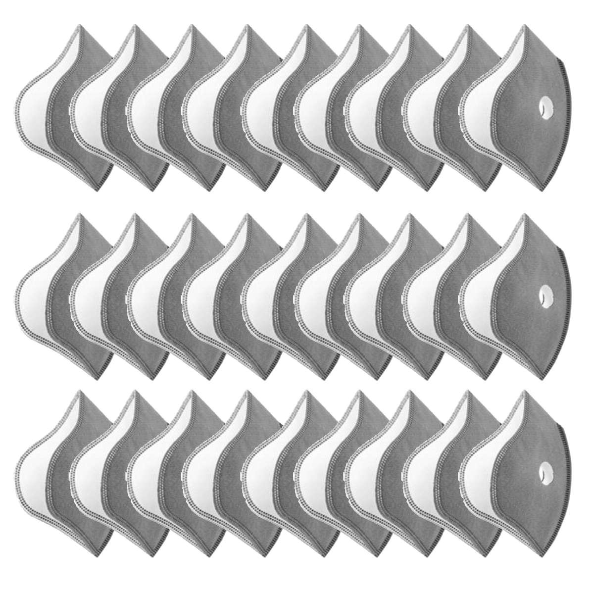 Replacement Filters for Double Valve Respirator Sports Mask - 50 Pack