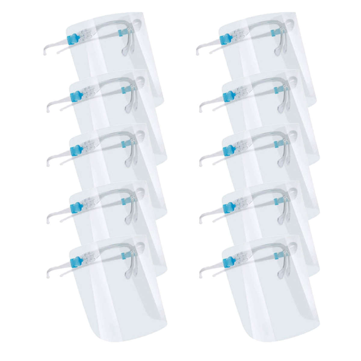 Face Shield with Comfortable Fitting Glasses - Pack of 10