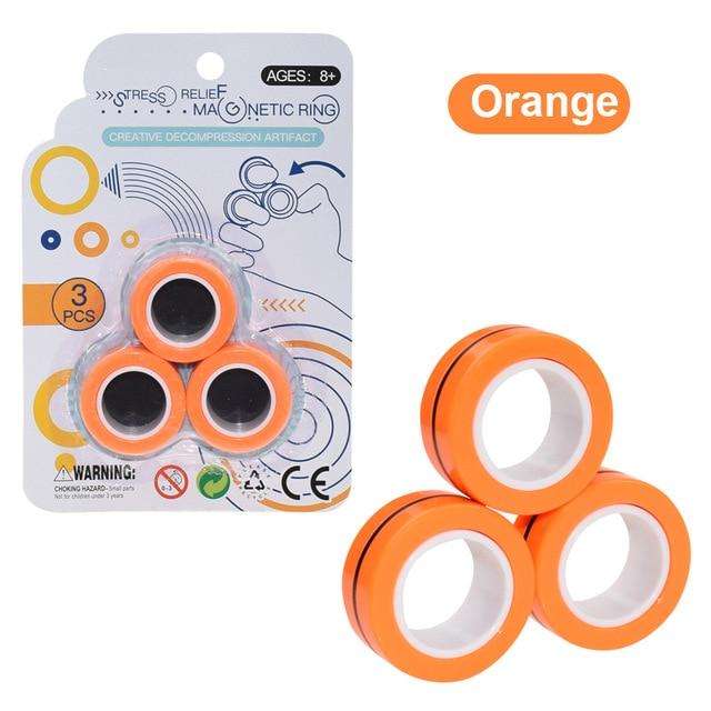 Stress Relief Magnetic Fidget Rings - Orange
