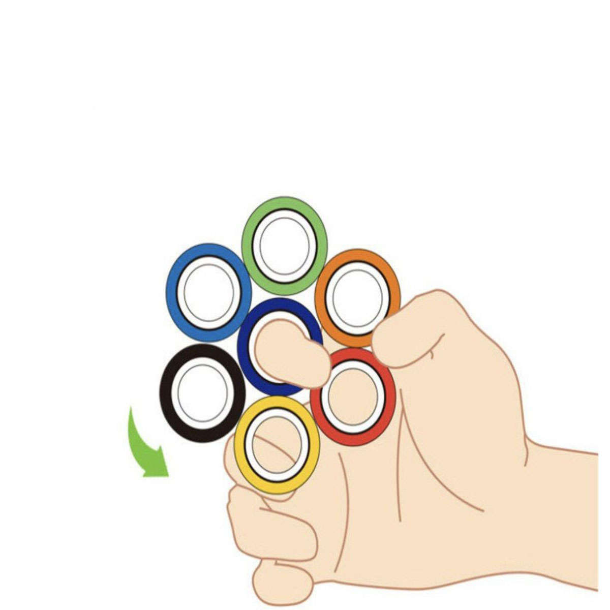 Stress Relief Magnetic Fidget Rings - Orange