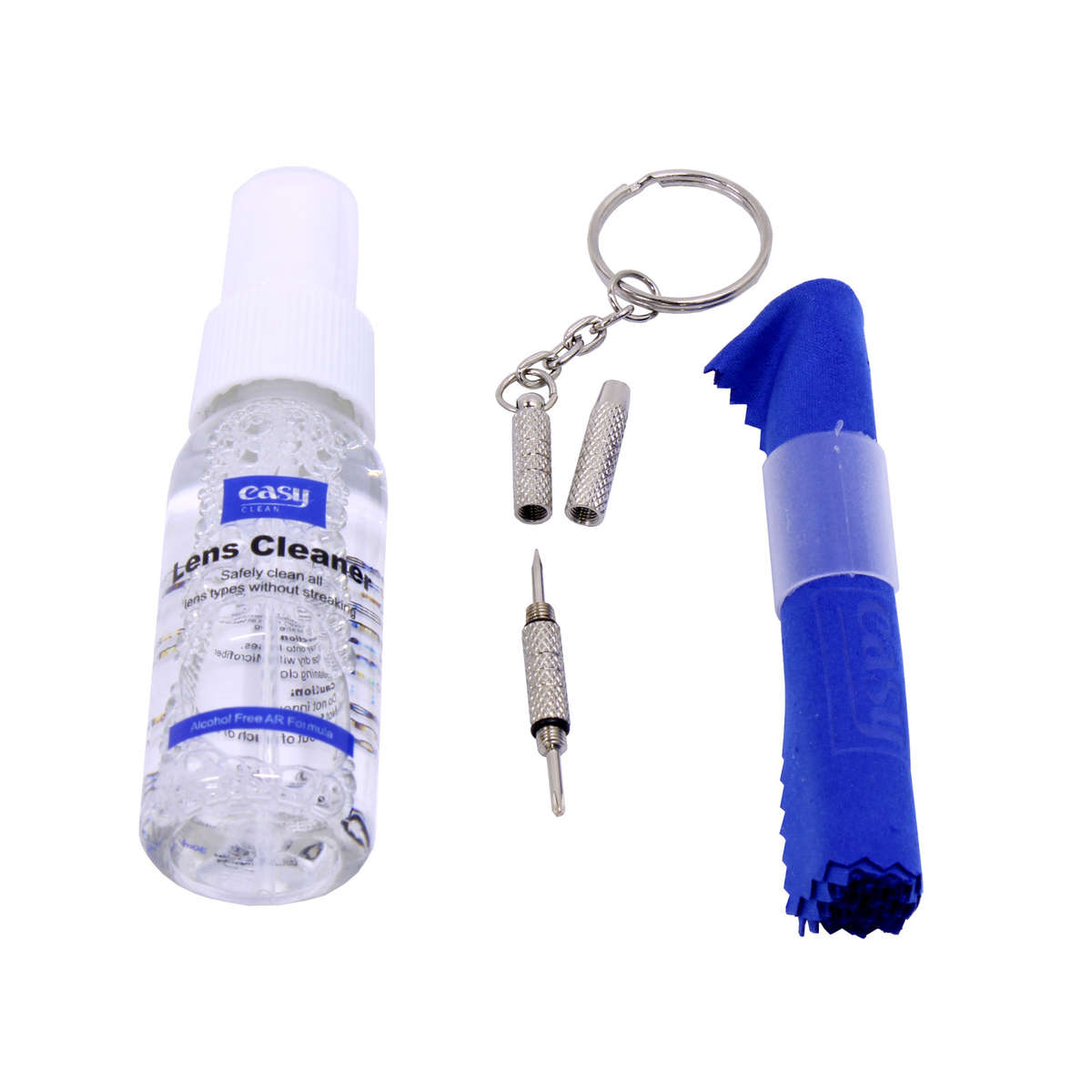 Lens Cleaning Kit With Lens Cleaner - Microfibre Cloth & Keyring Screwdriver